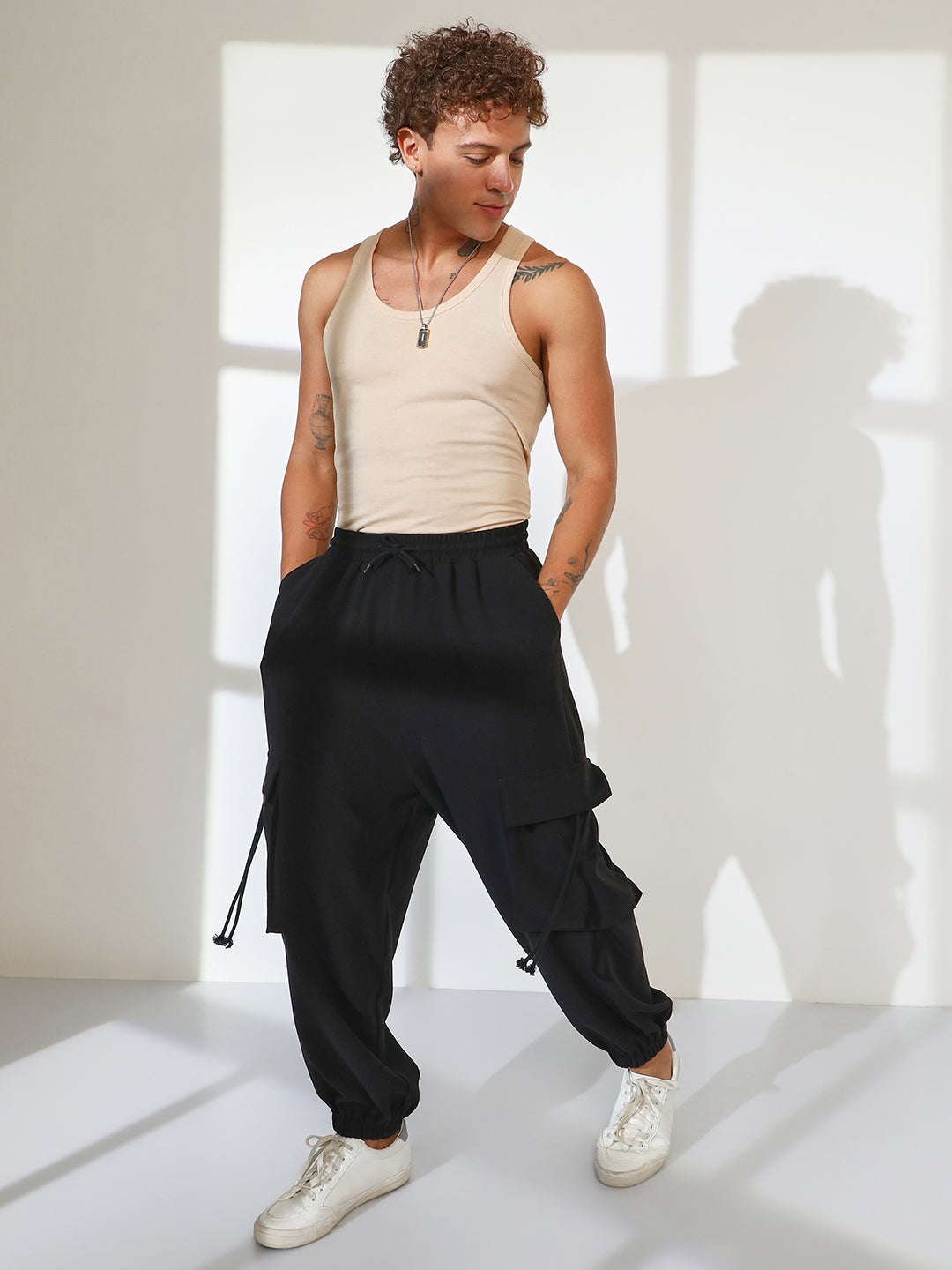 Cuffed Baggy Utility Trousers