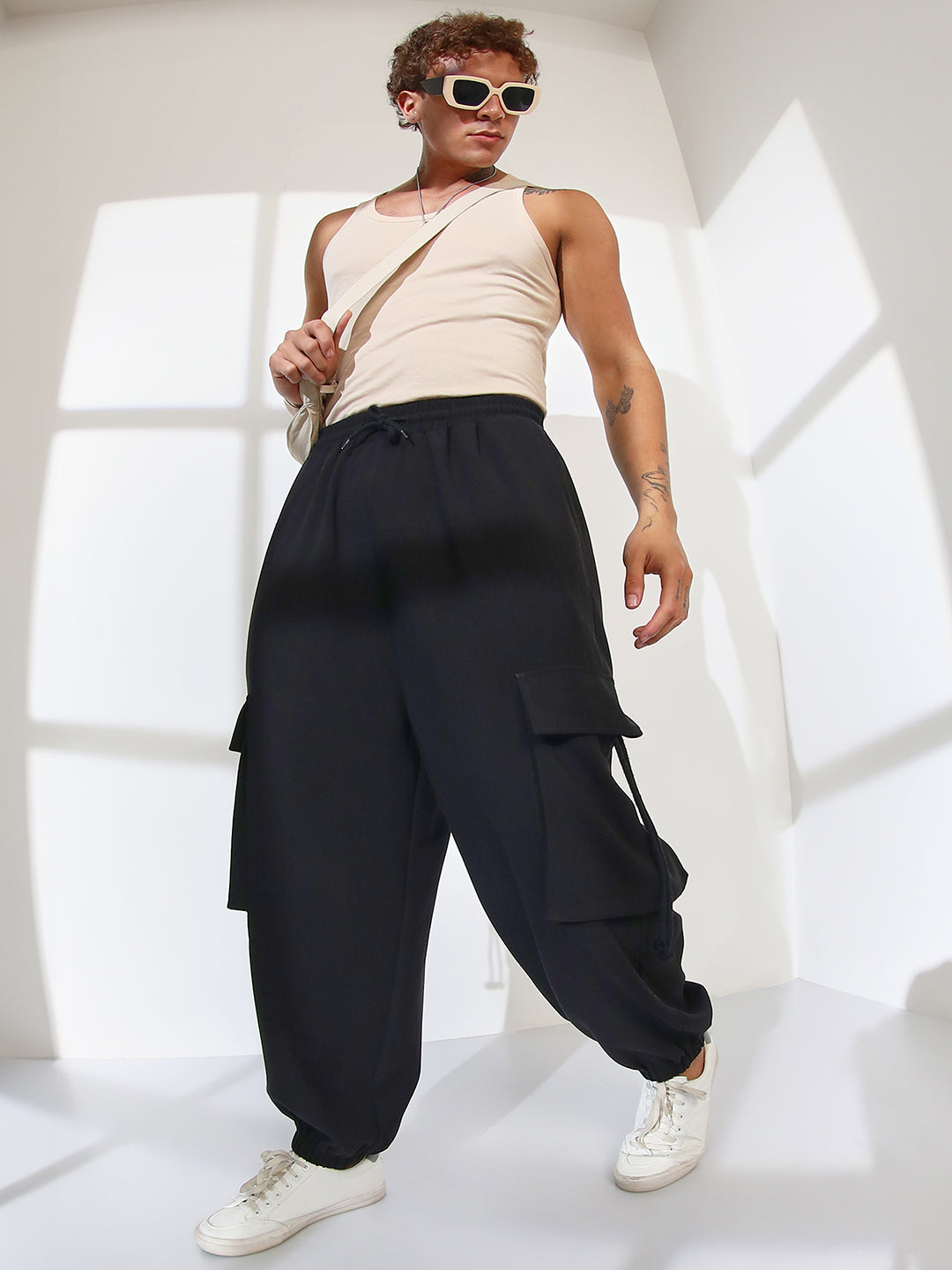 Cuffed Baggy Utility Trousers