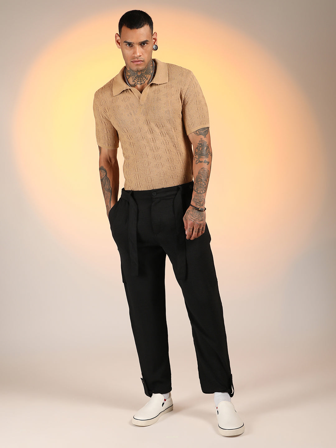 Tapered Pleated Trousers