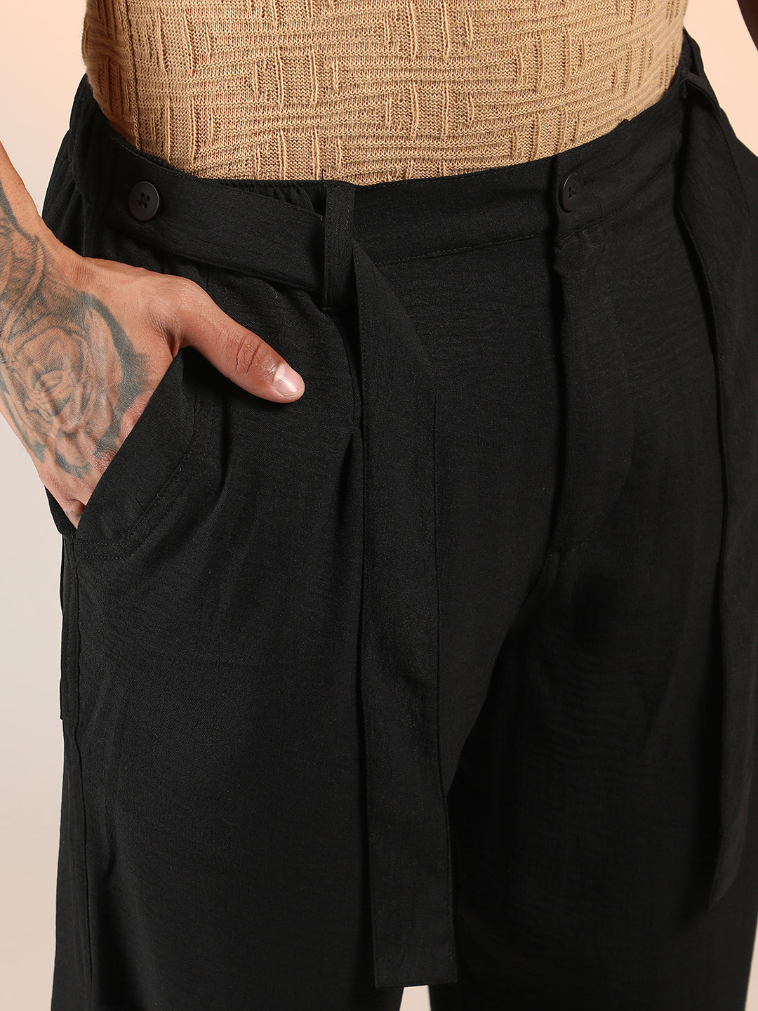 Tapered Pleated Trousers