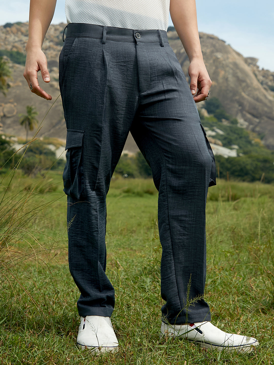 Crinkled Utility Trousers