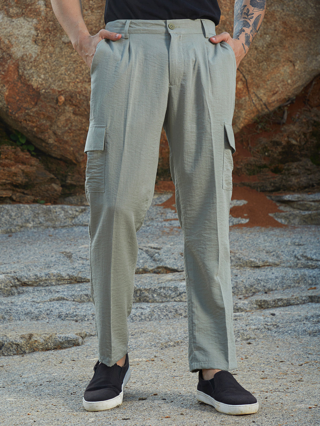 Crinkled Utility Trousers