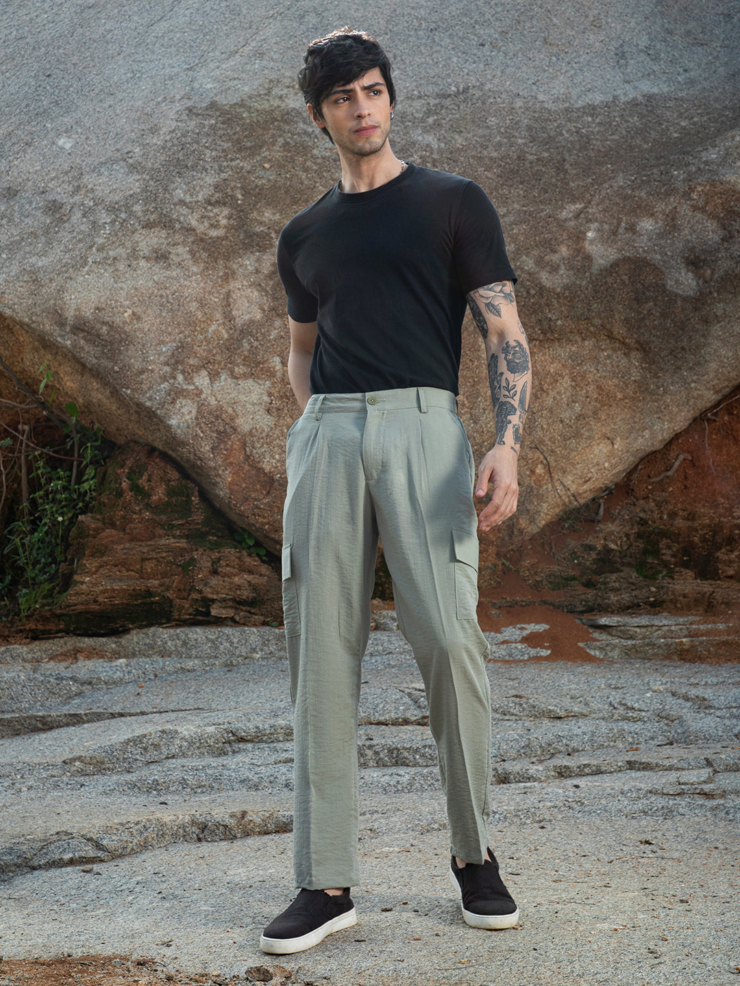 Crinkled Utility Trousers