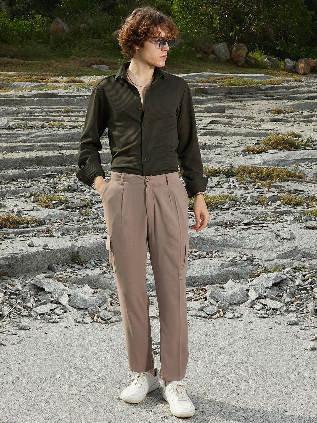 Crinkled Utility Trousers