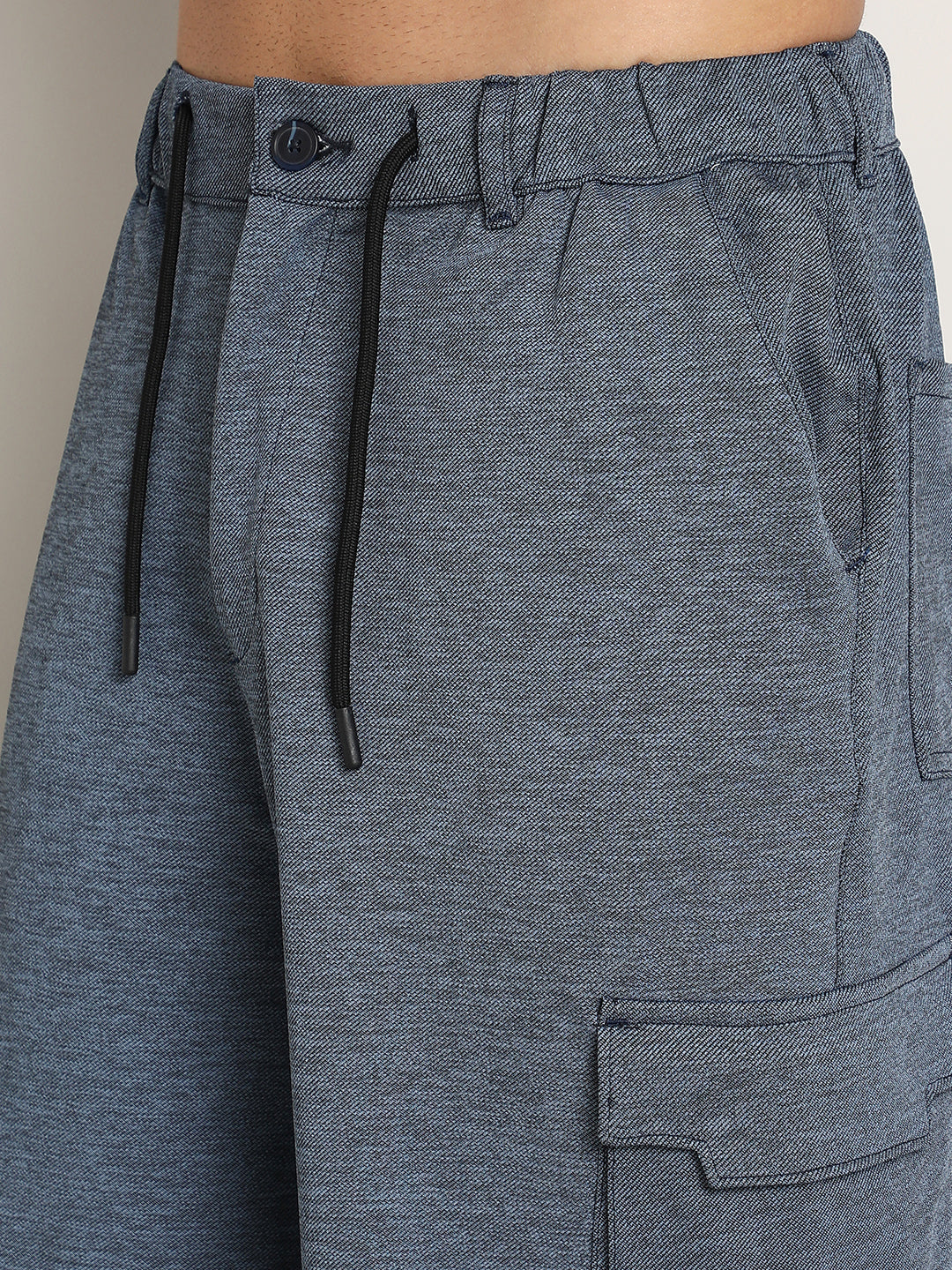 Heathered-Relaxed Cargo Trousers