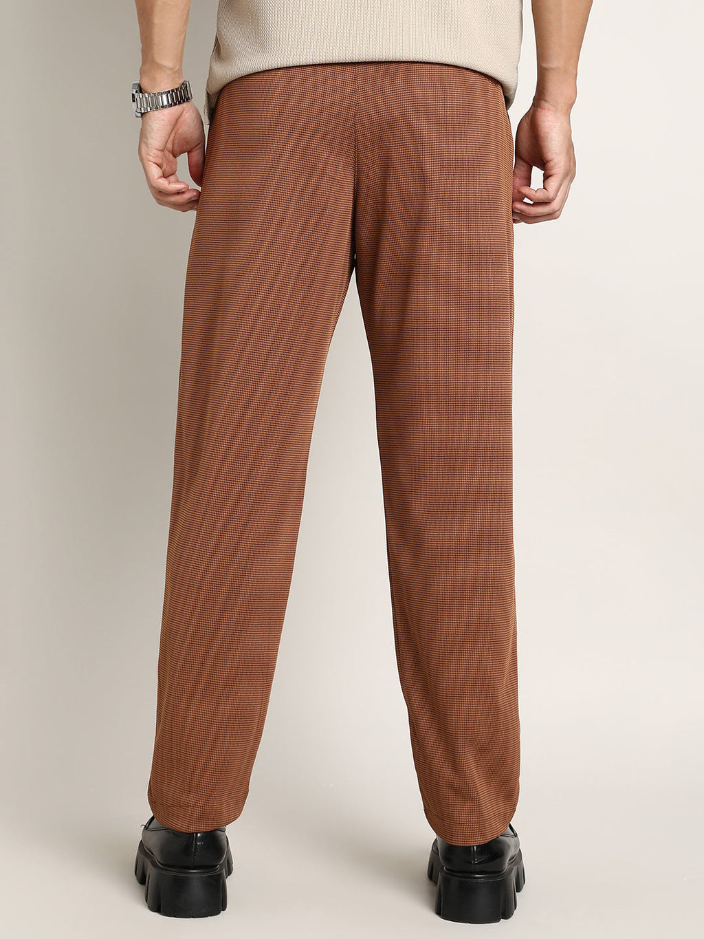 Lightweight - Micro-Check Chino Trousers