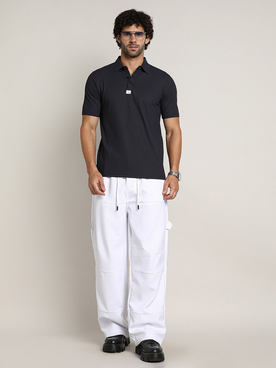 Relaxed-Panel Cargo Trousers