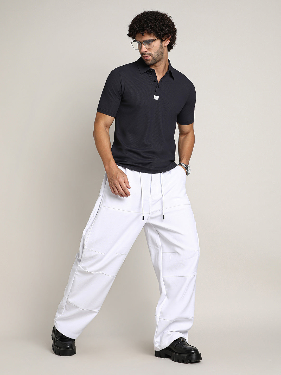 Relaxed-Panel Cargo Trousers