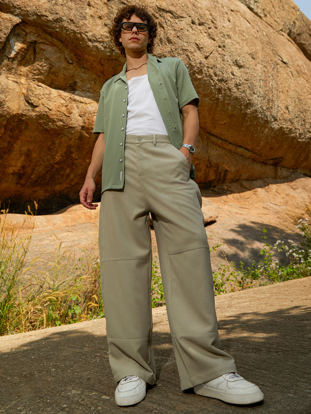 Lightweight - Panelled Baggy Cargo Trousers