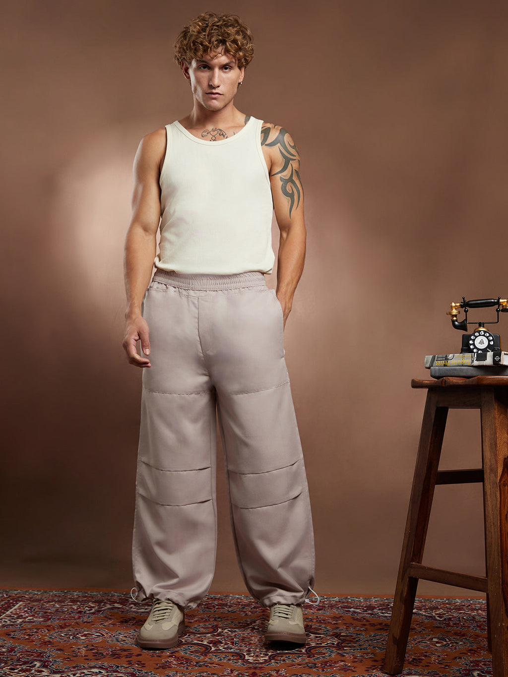 Panelled Parachute Trousers