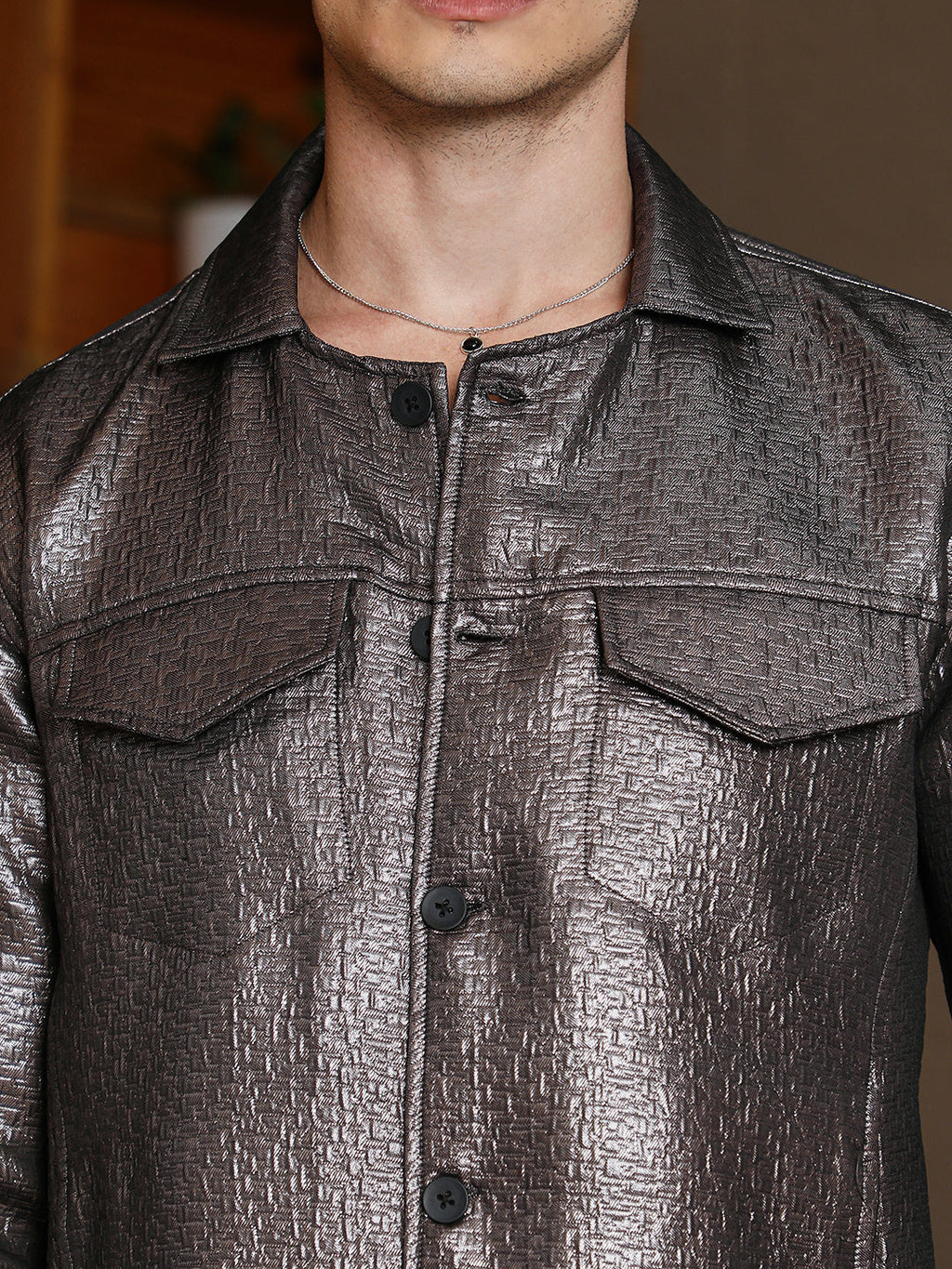 Metallic Utility Shacket