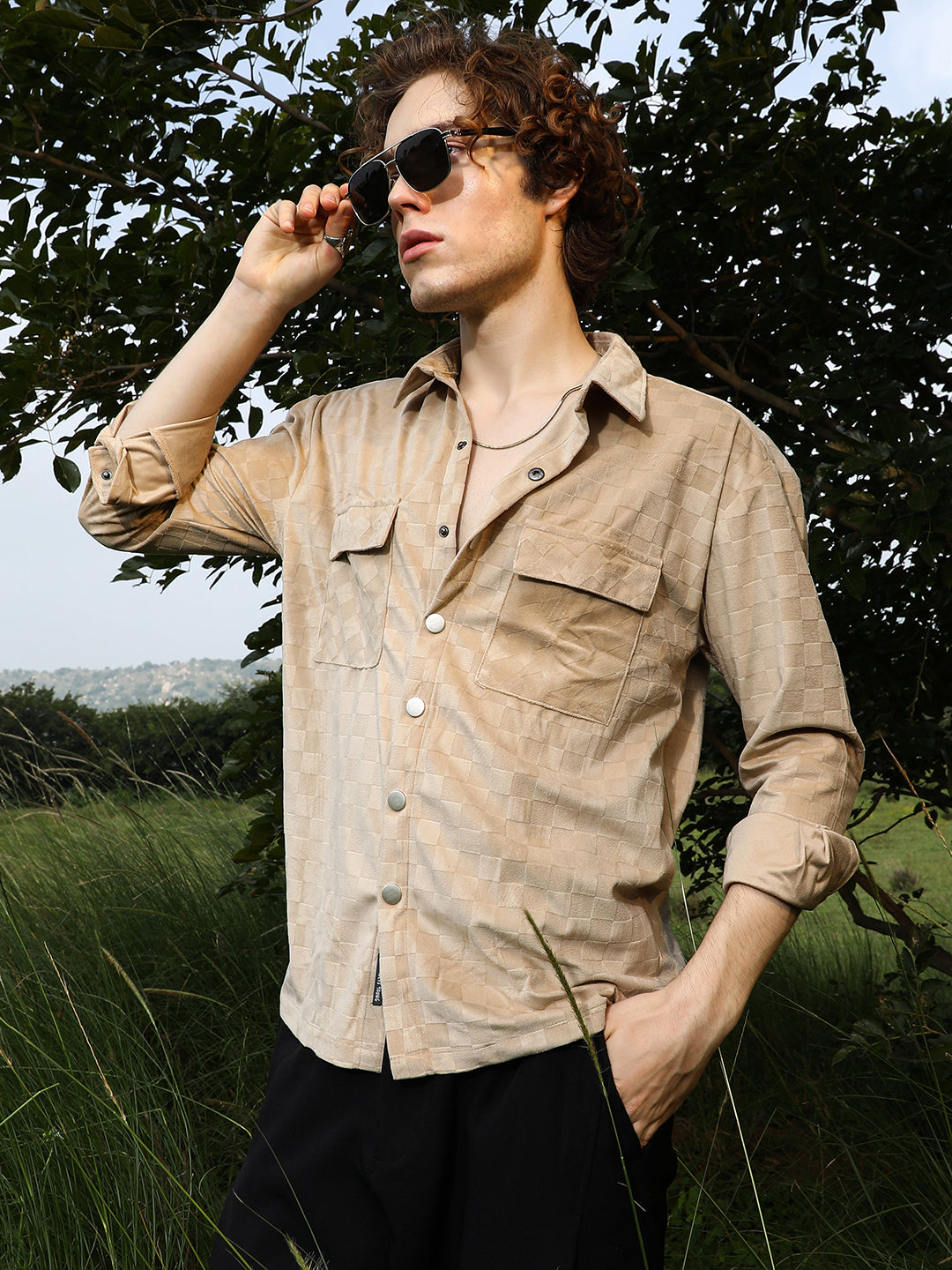 Cubic Velvet Utility Shacket