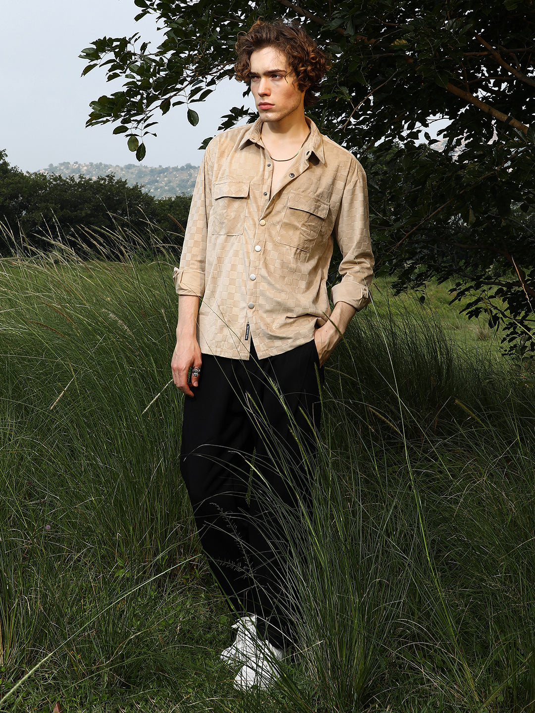 Cubic Velvet Utility Shacket