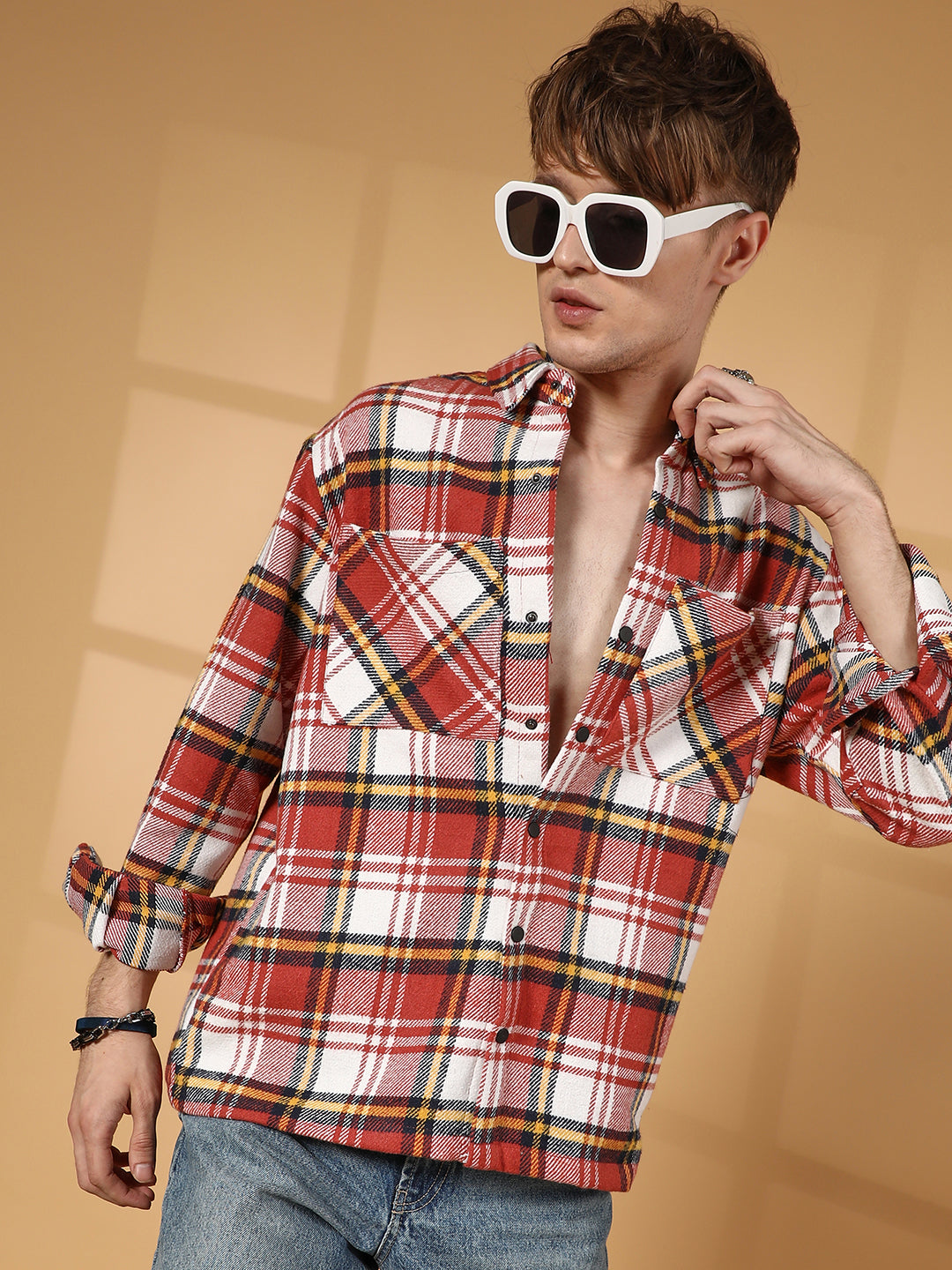 Tartan Plaid Utility Overshirt