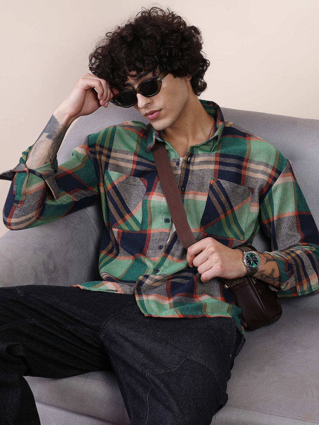 Plaid-Check Utility Shacket