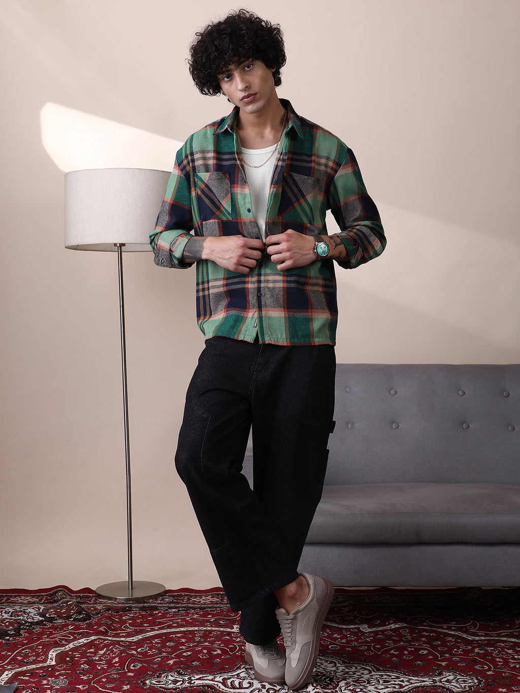 Plaid-Check Utility Shacket