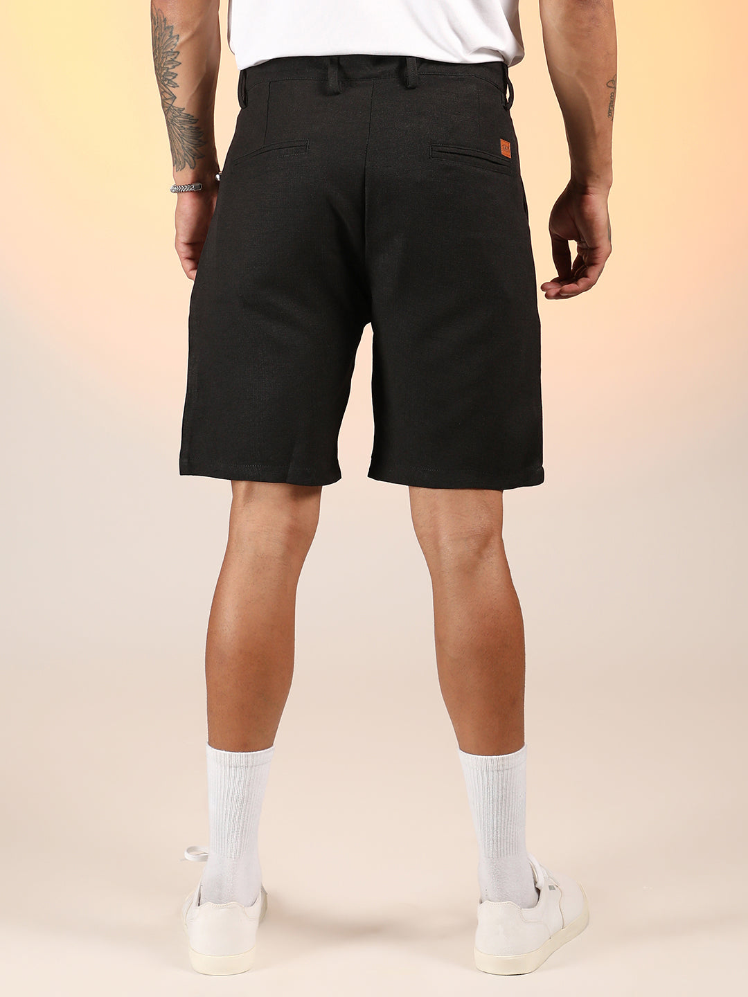 Solid Pleated Shorts