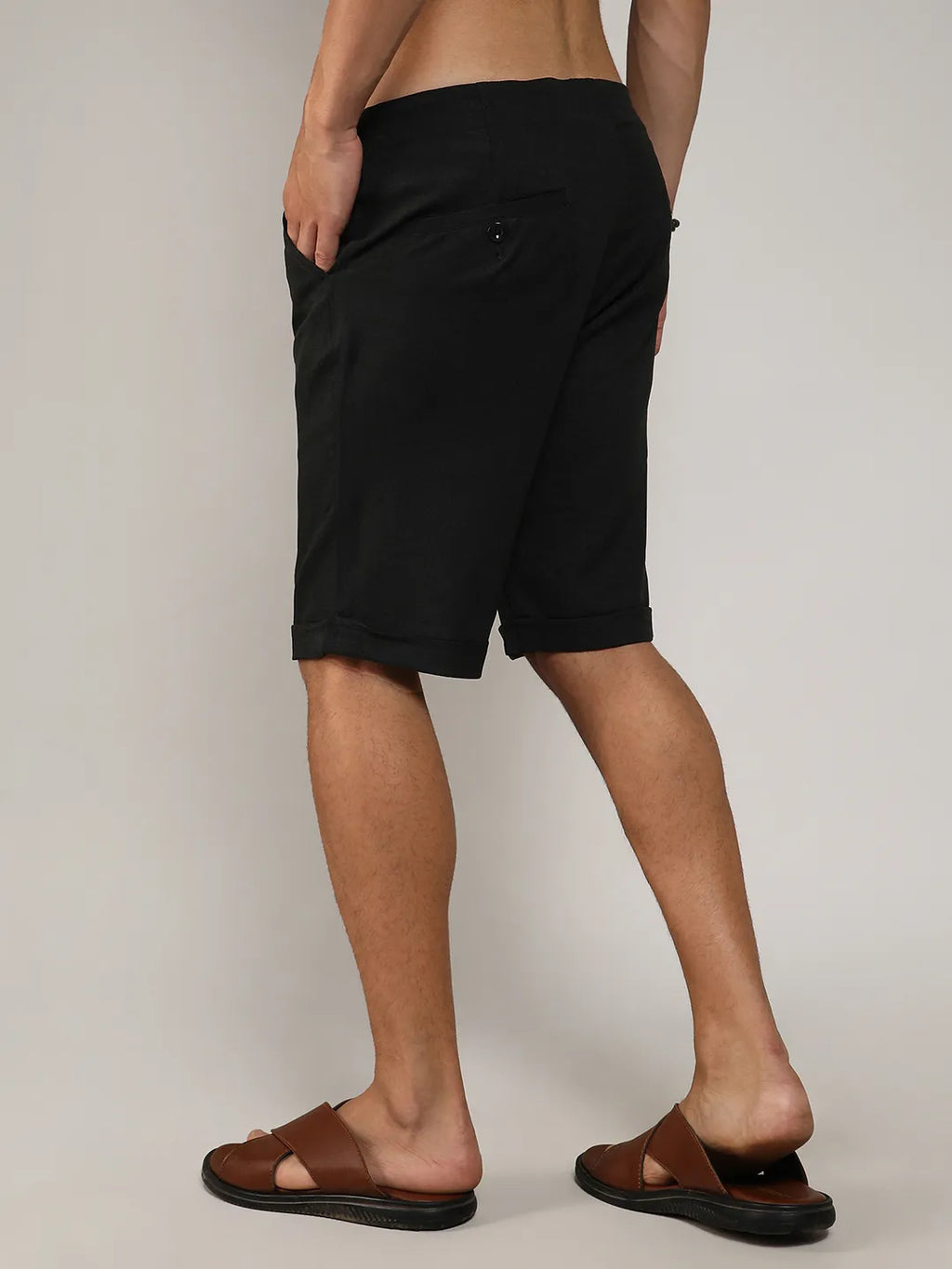 Tailored Poly-Linen Shorts