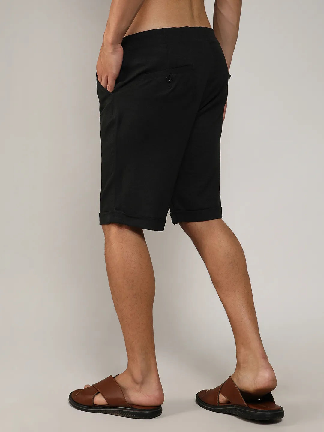 Tailored Poly-Linen Shorts