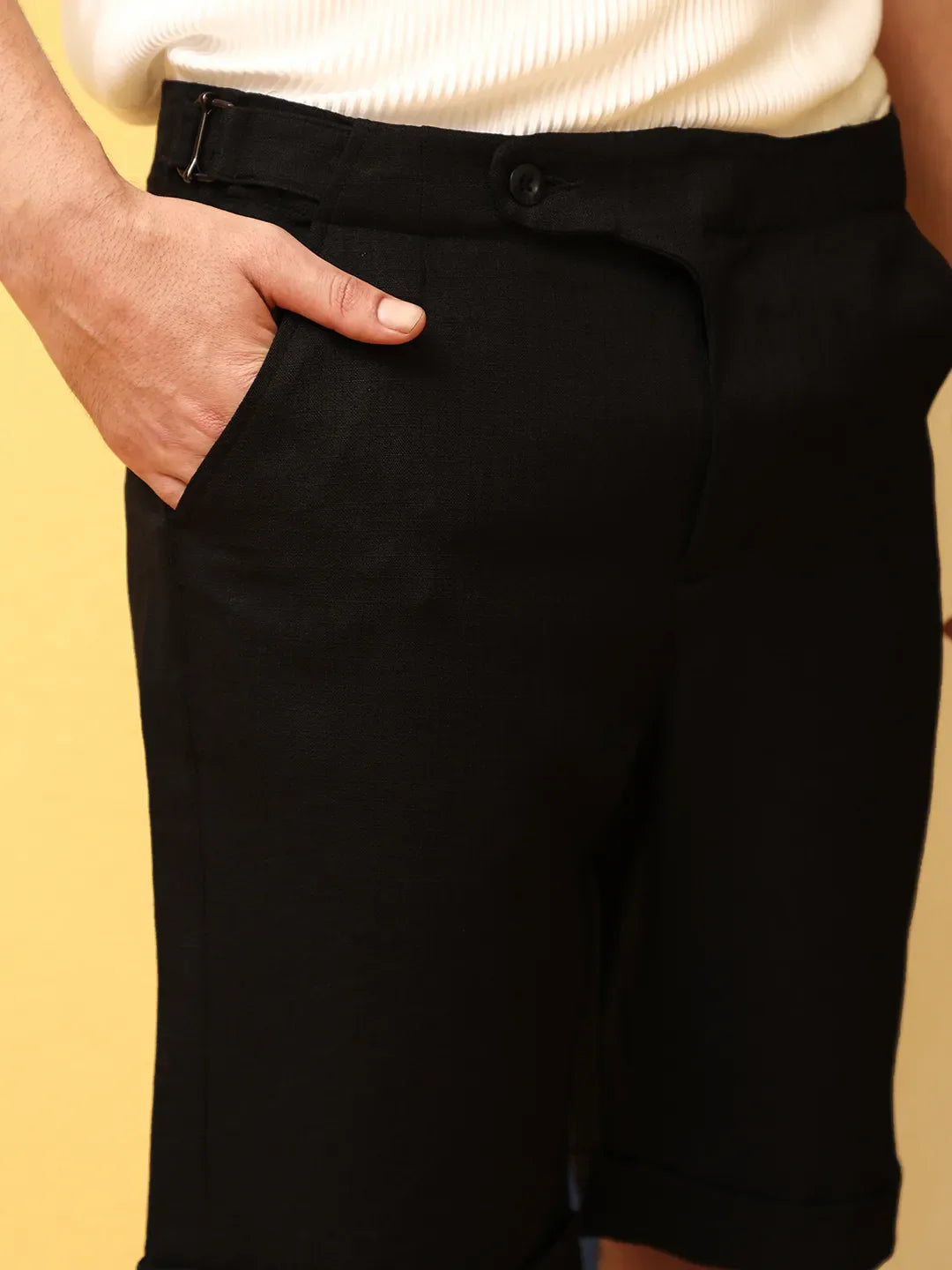 Tailored Poly-Linen Shorts