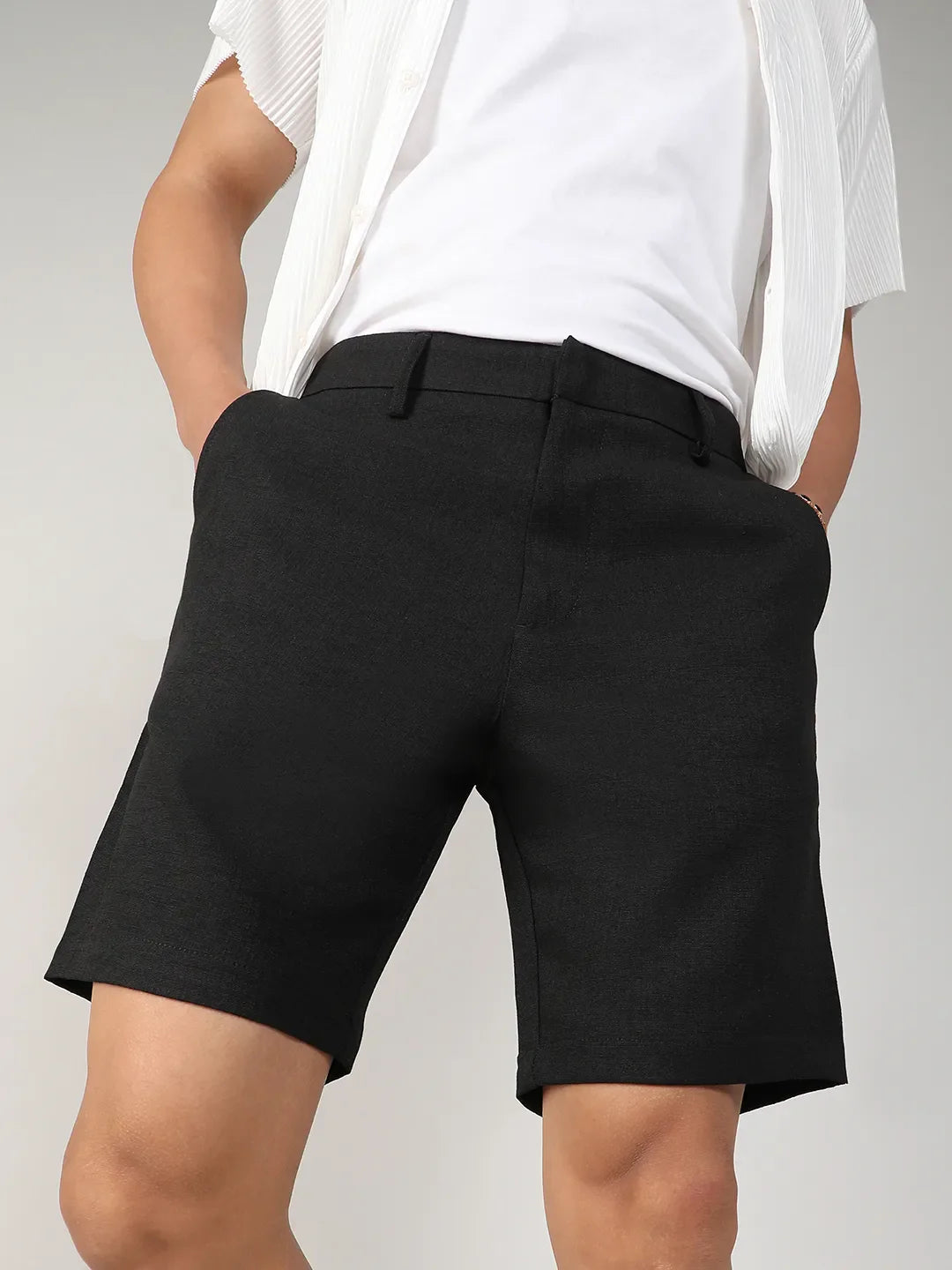 Tailored Linen-Blend Shorts