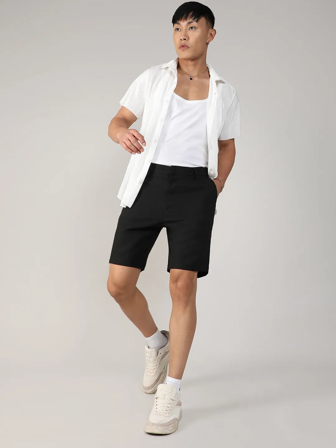 Tailored Linen-Blend Shorts