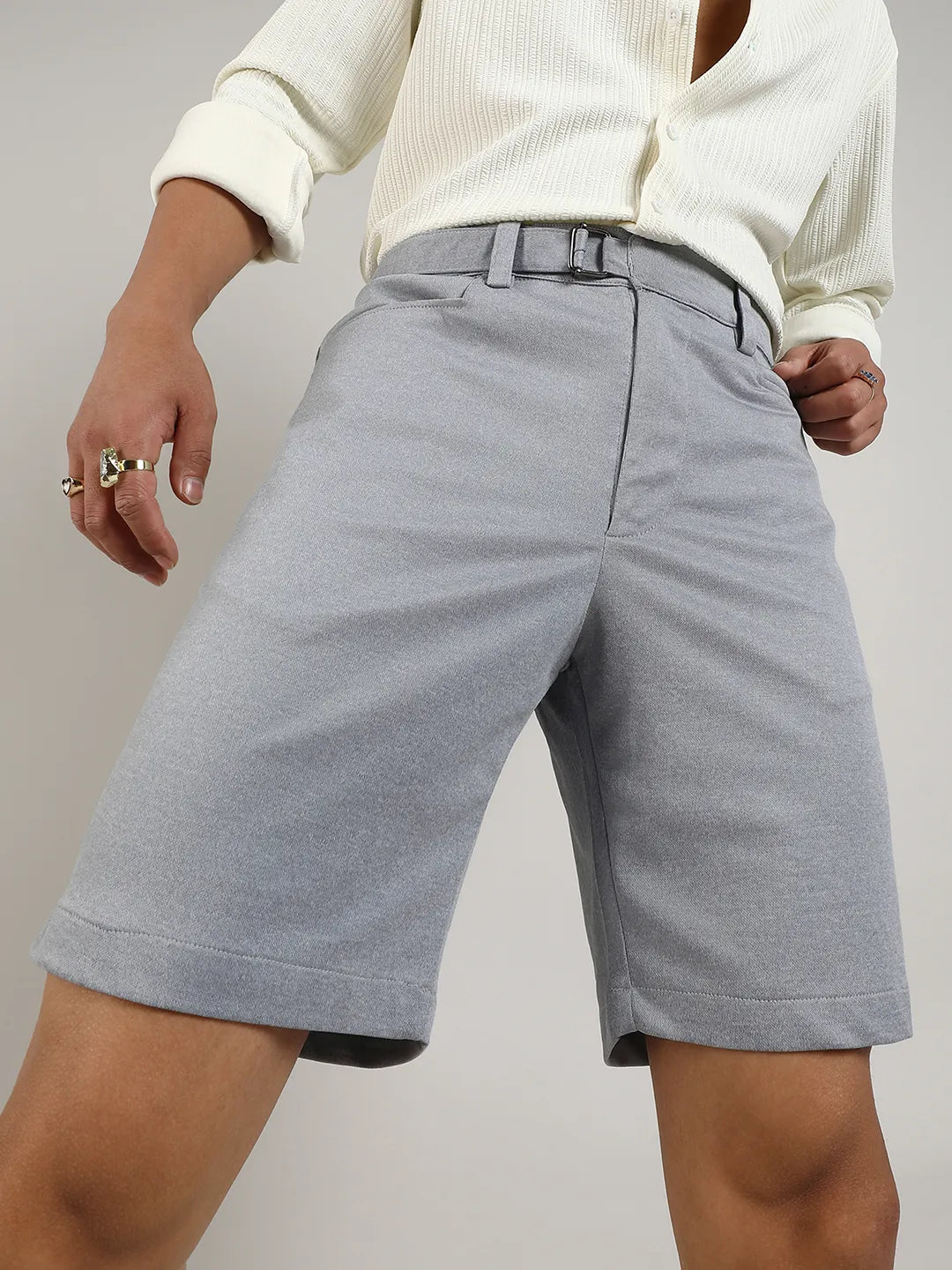 Solid Tailored Shorts