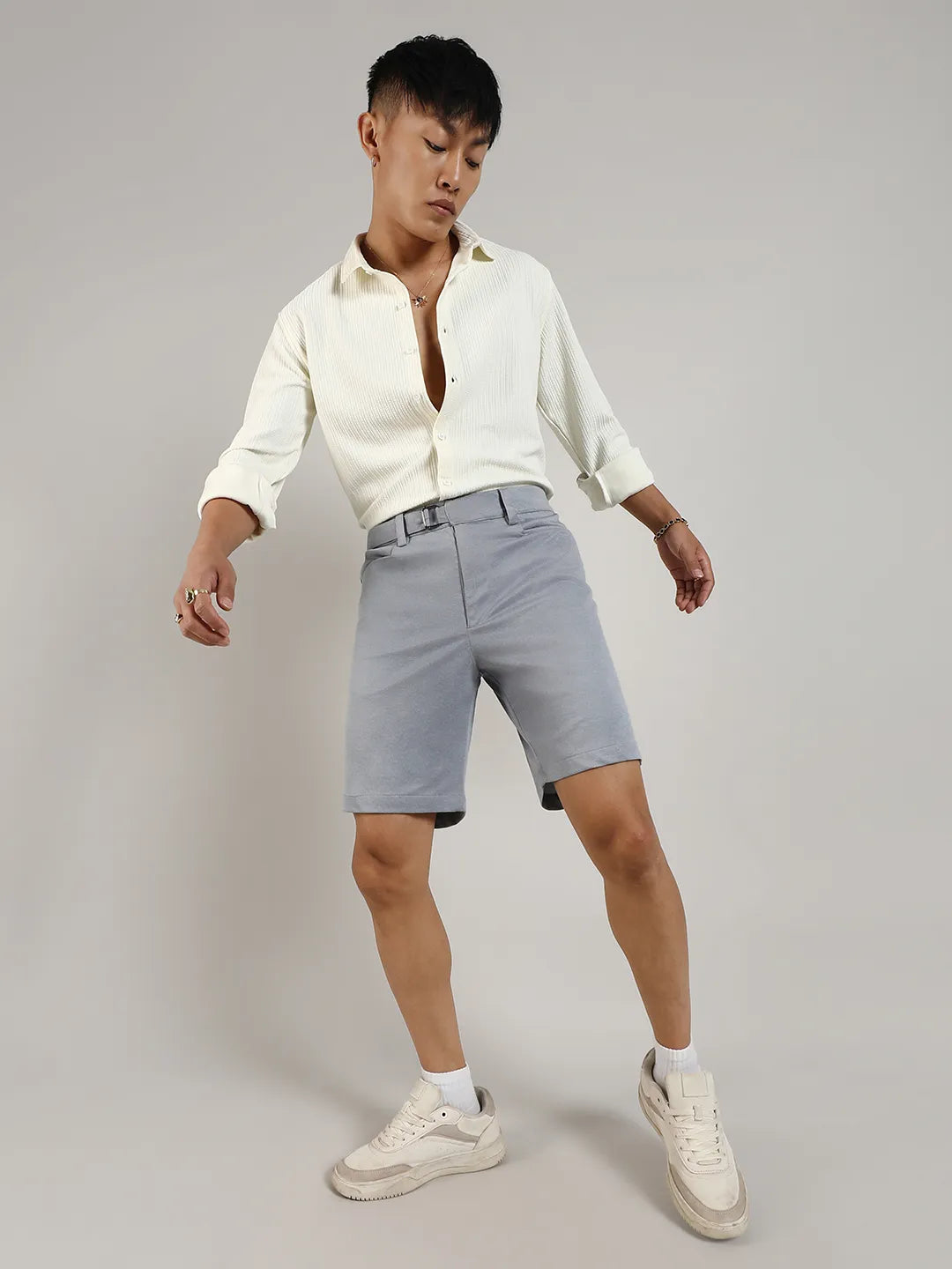 Solid Tailored Shorts