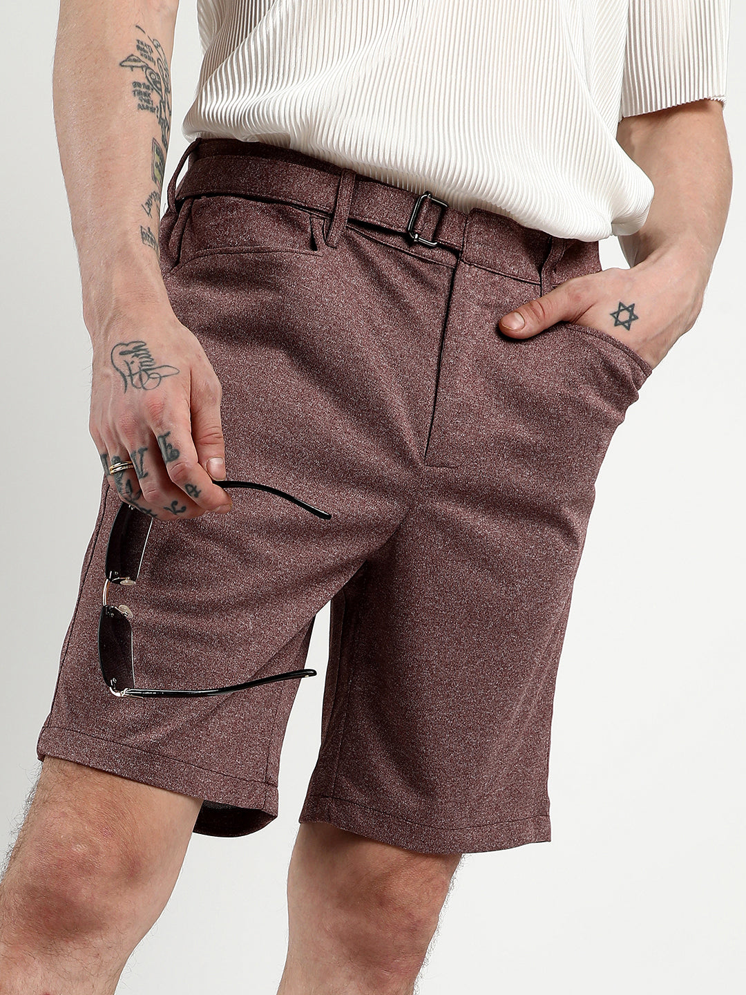 Tailored Heathered Shorts