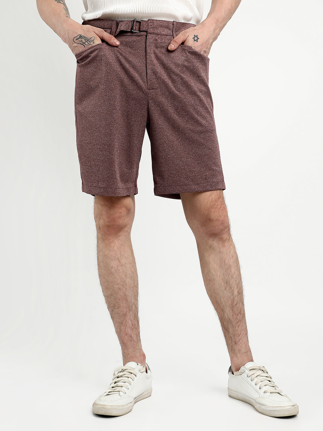 Tailored Heathered Shorts