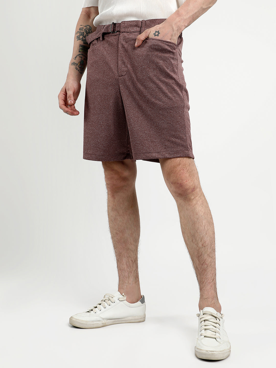 Tailored Heathered Shorts