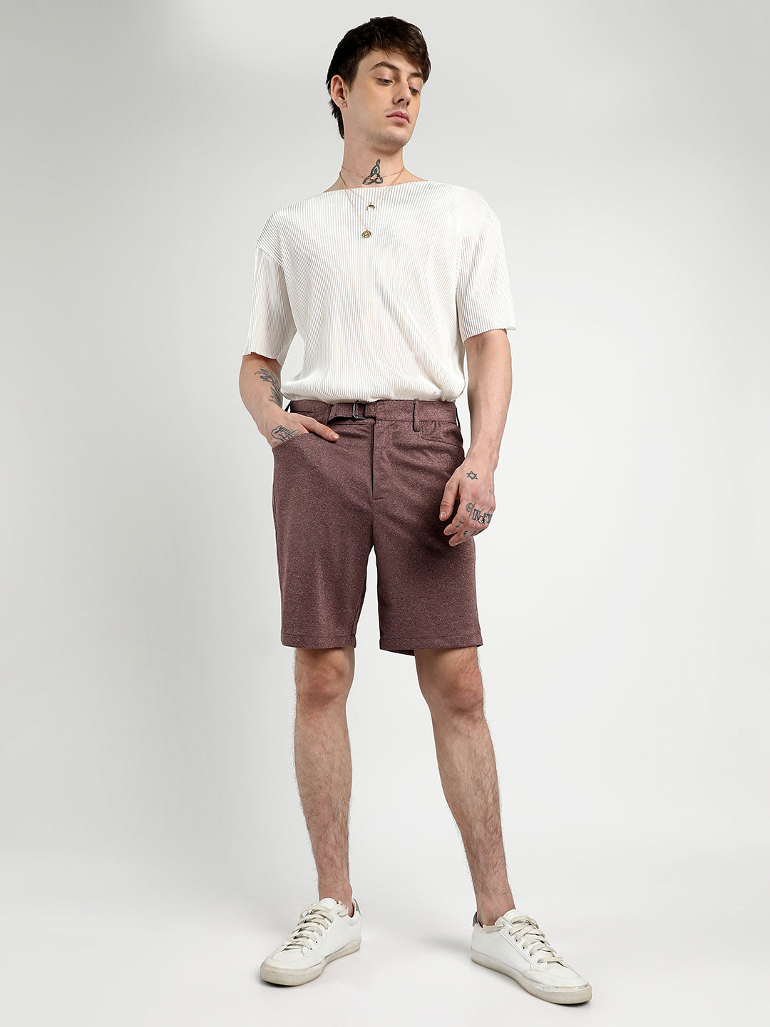 Tailored Heathered Shorts