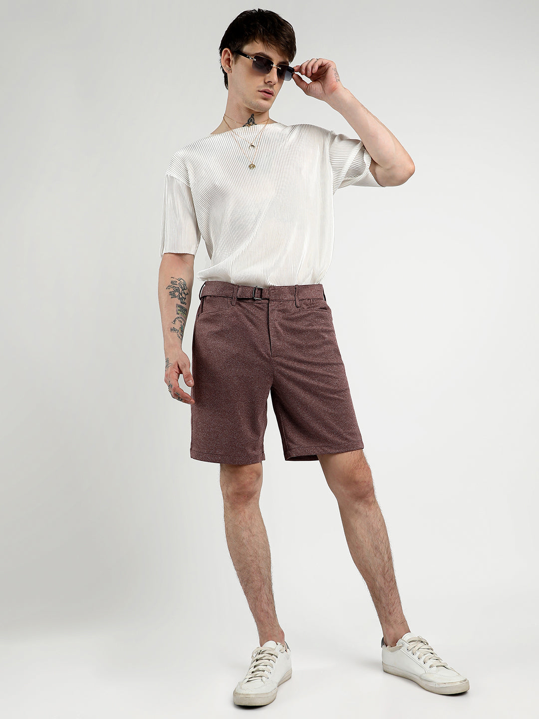 Tailored Heathered Shorts