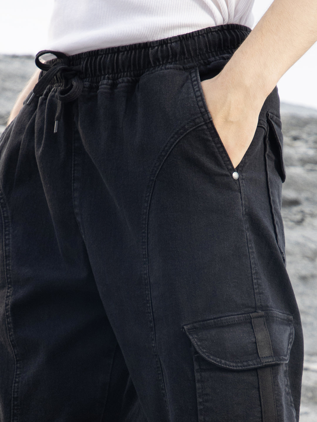 Straight-Fit Utility Denim Jeans