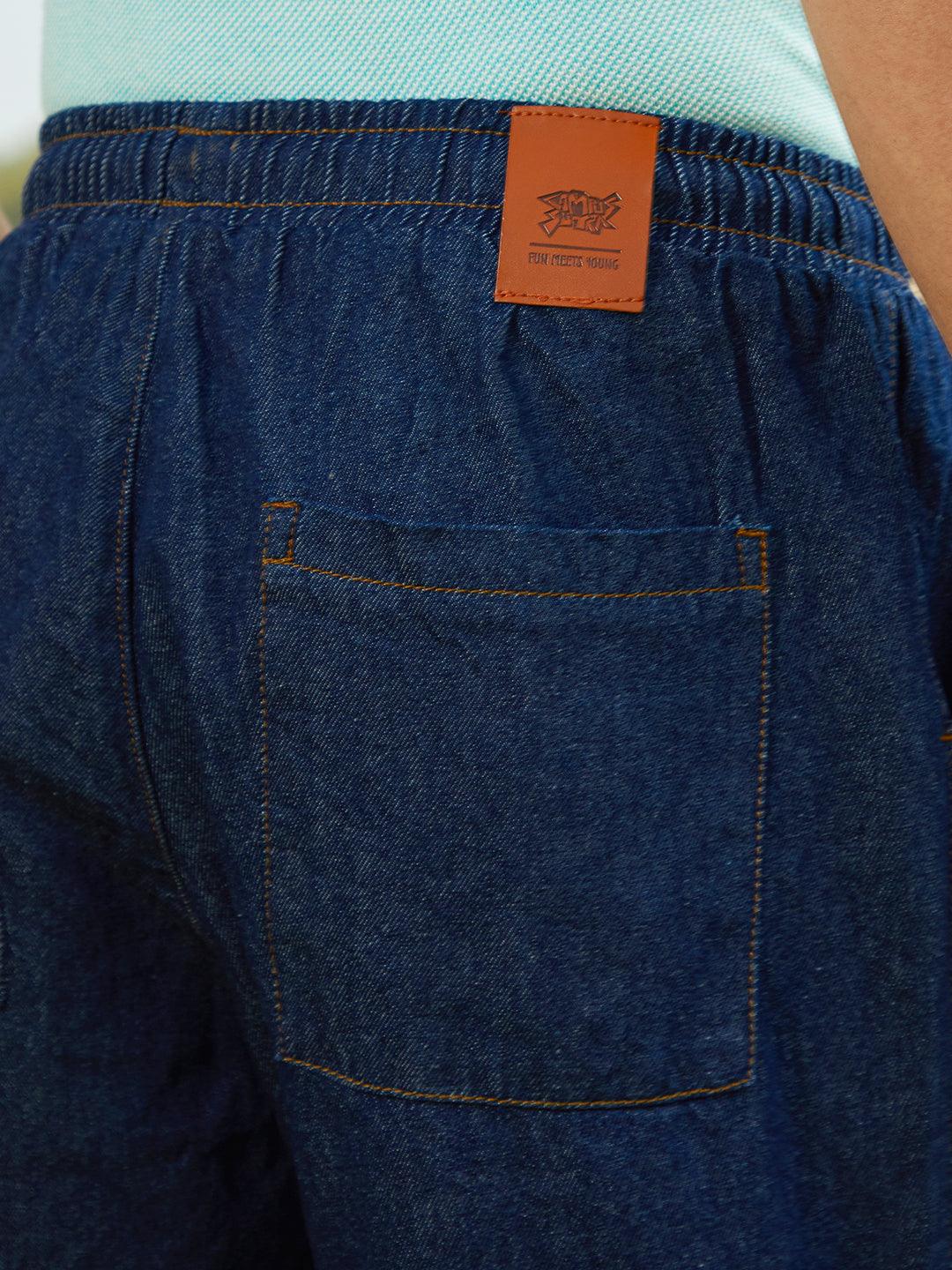 Pleated Denim Jeans