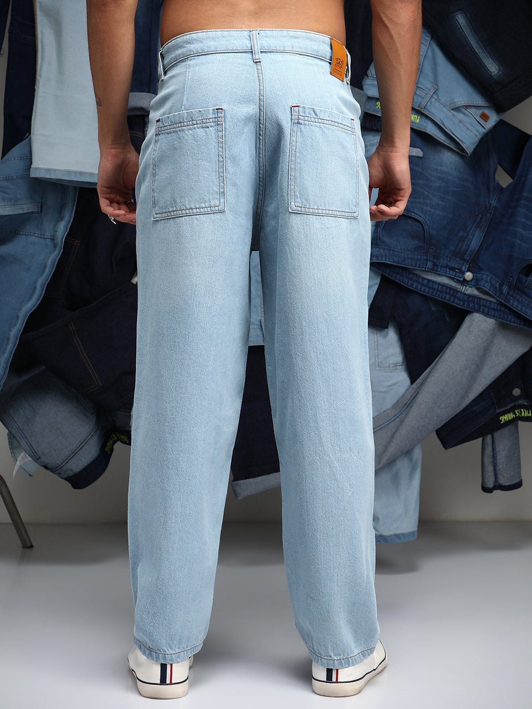 Semi-Tapered Relaxed Denim Jeans