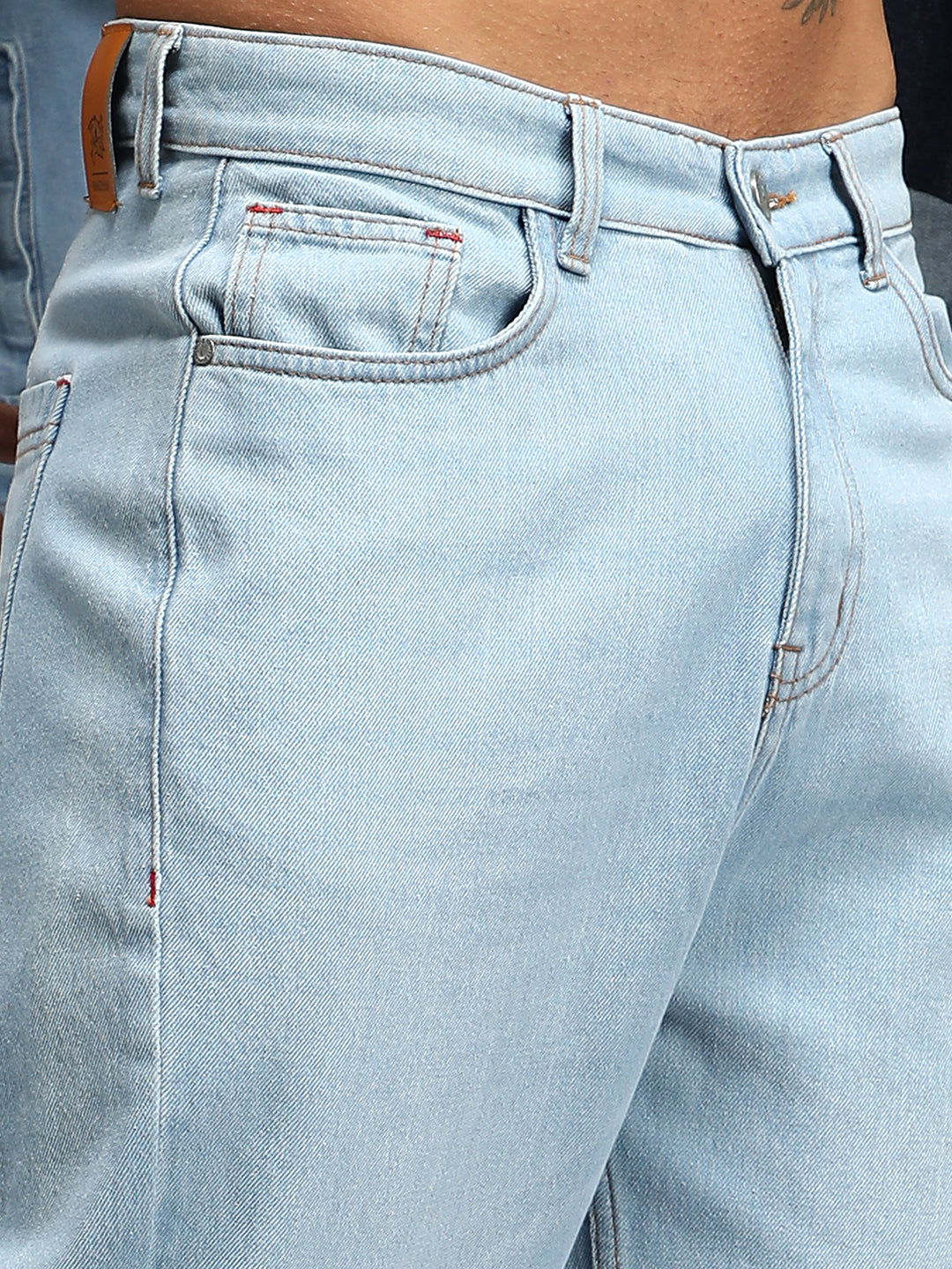 Semi-Tapered Relaxed Denim Jeans