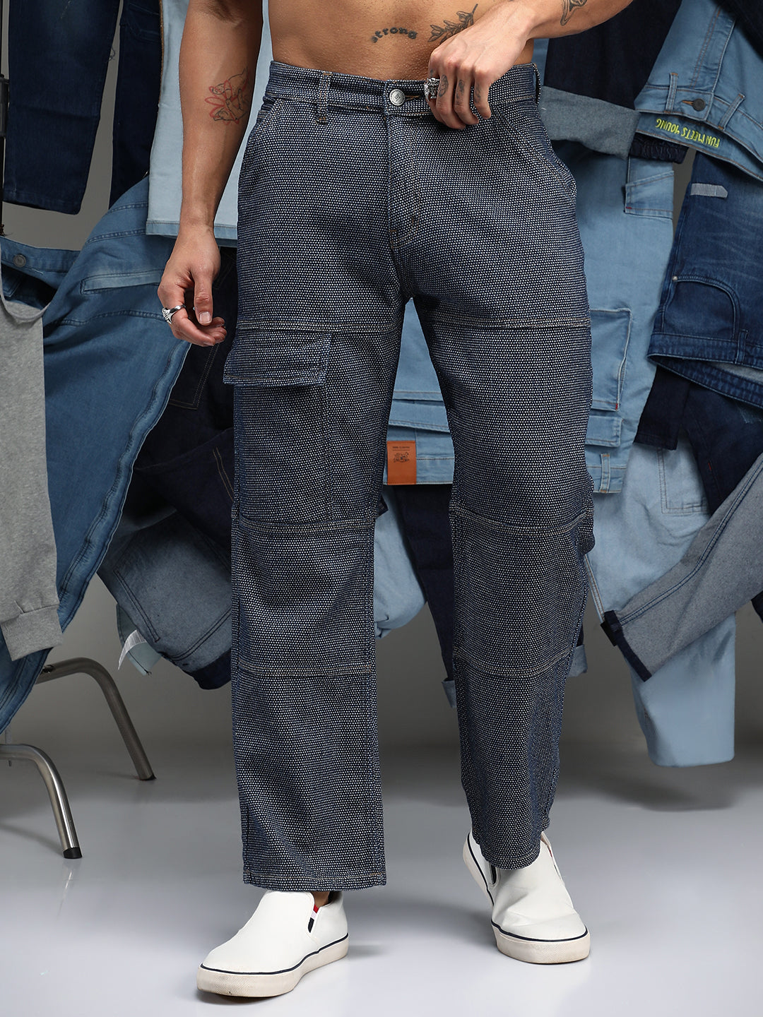 Panelled Straight-Fit Denim Jeans