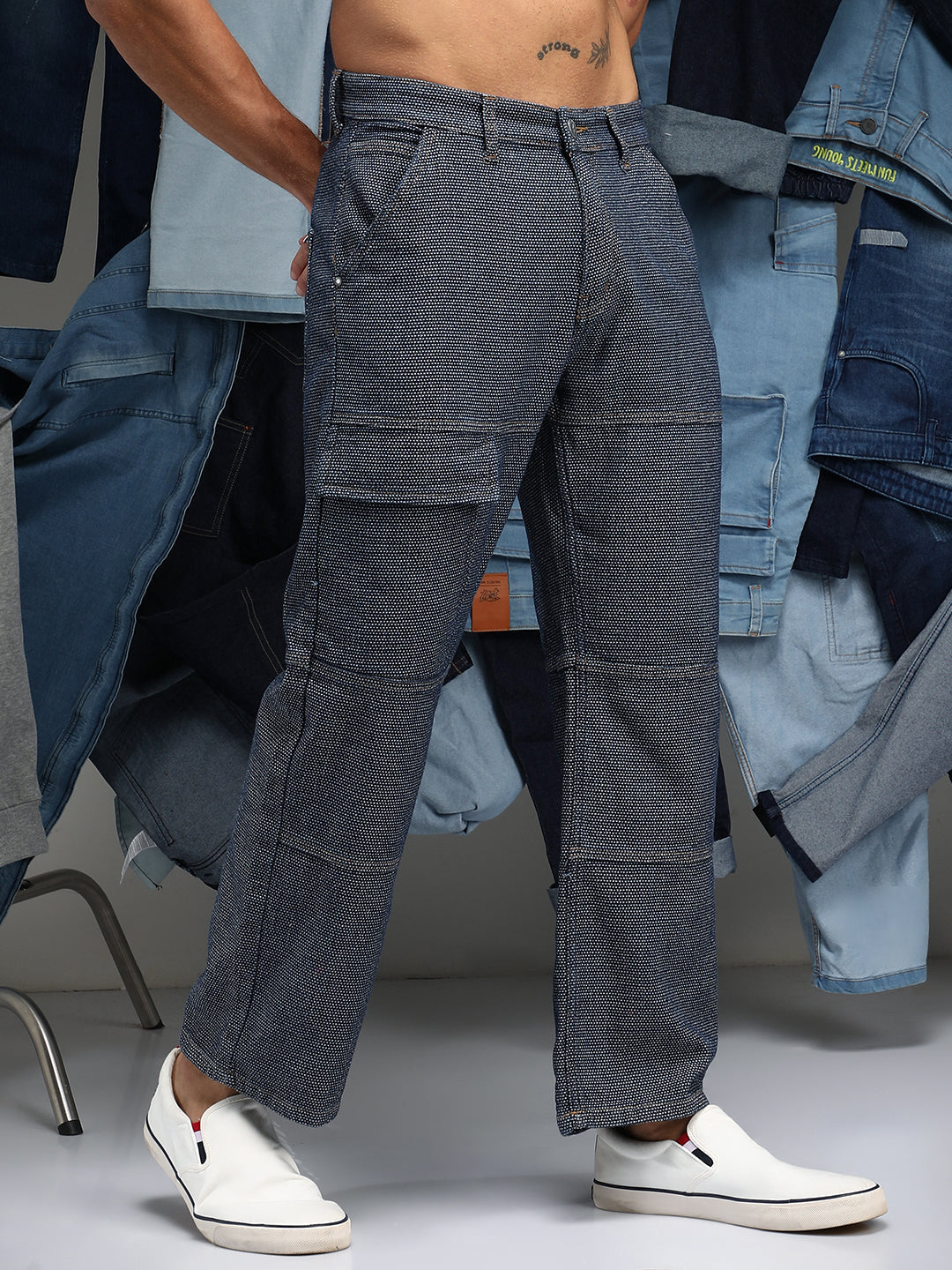 Panelled Straight-Fit Denim Jeans