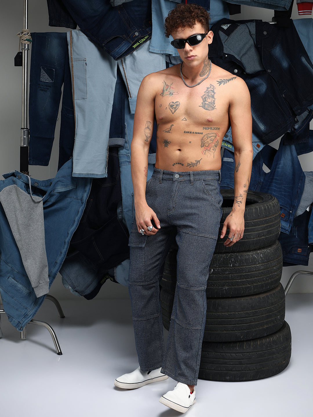 Panelled Straight-Fit Denim Jeans