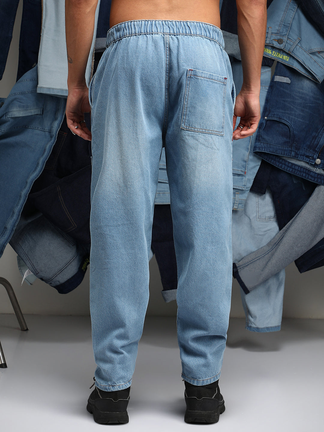 Carrot-Fit Utility Denim Jeans