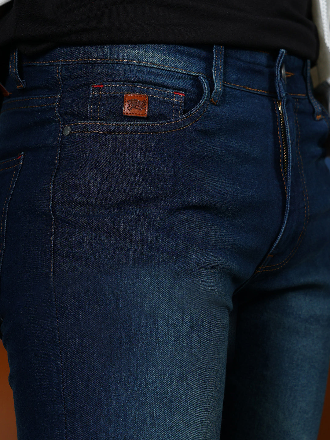 Dark-Wash Slim Denim Jeans