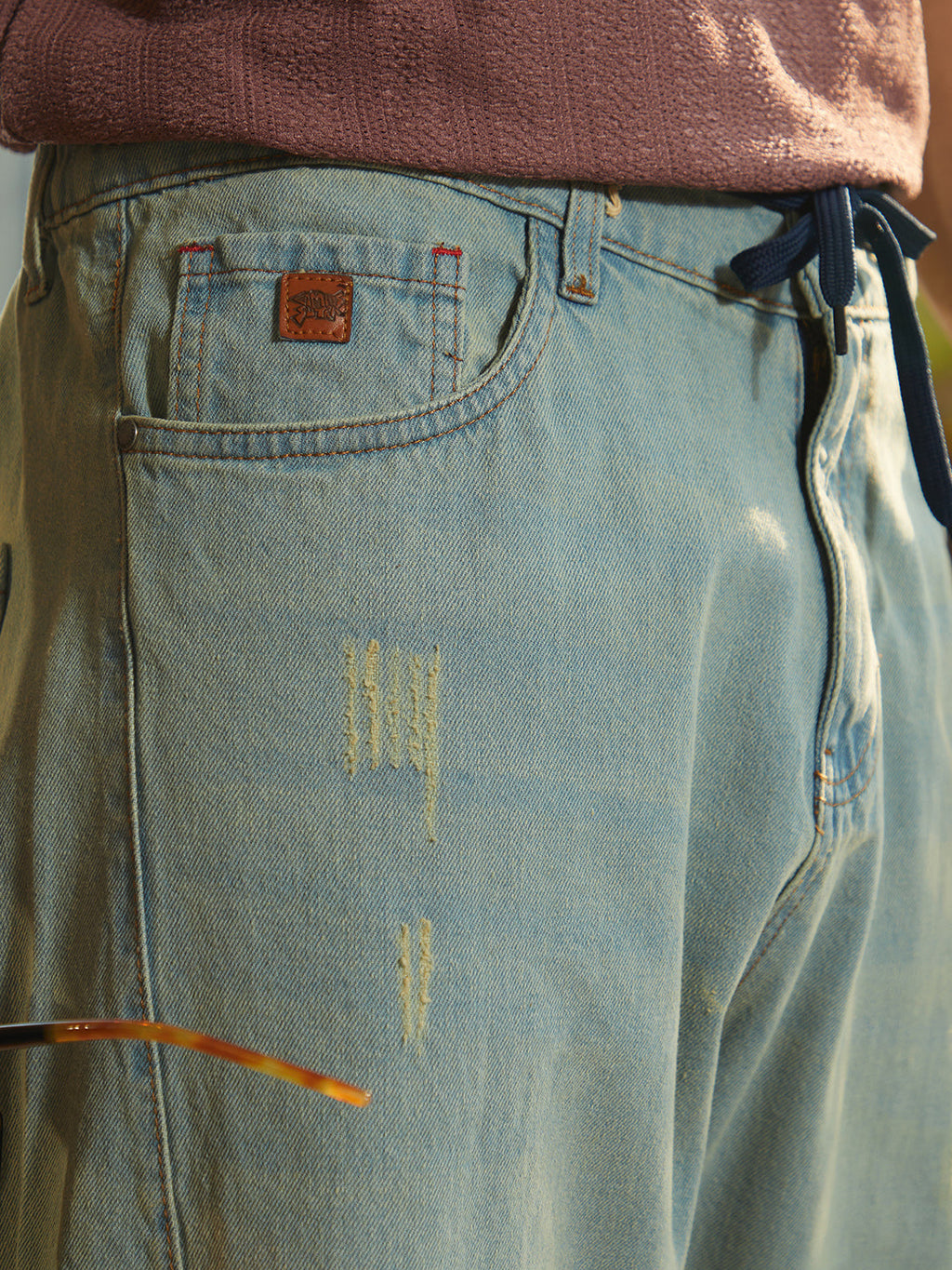 Light-Wash Straight-Fit Denim Jeans