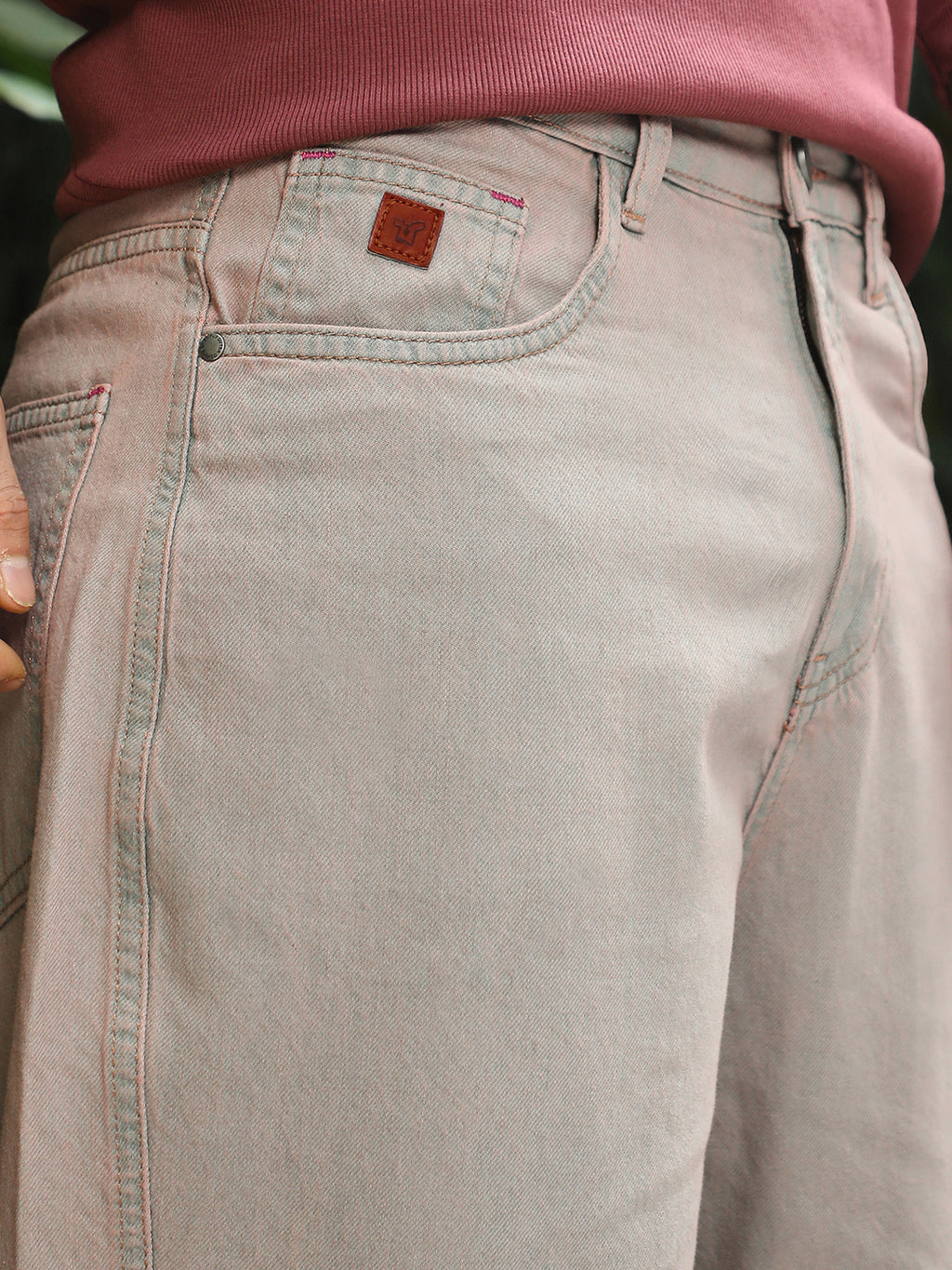 Light-Wash Carrot-Fit Denim Jeans