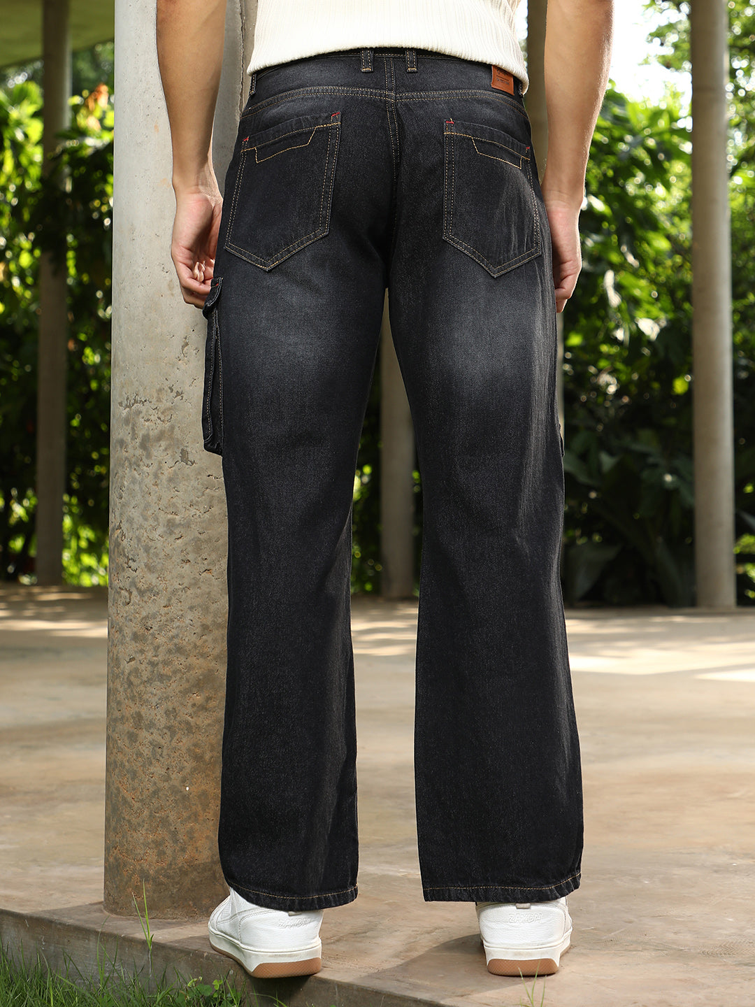 Washed Straight-Leg Denim Jeans