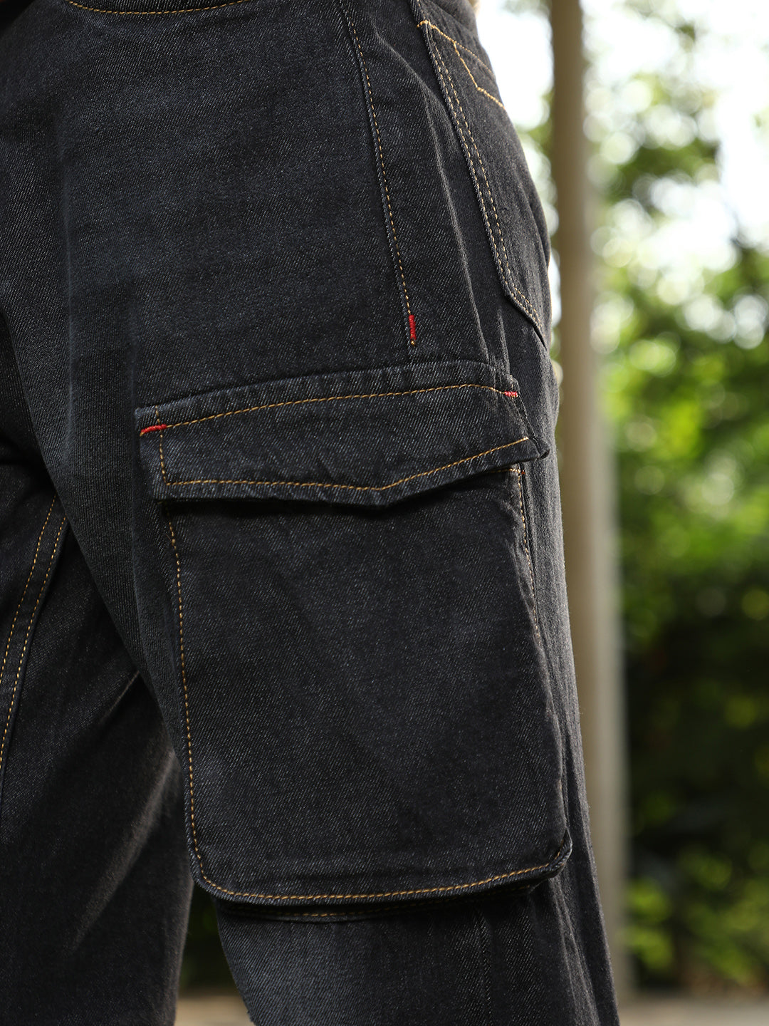 Washed Straight-Leg Denim Jeans