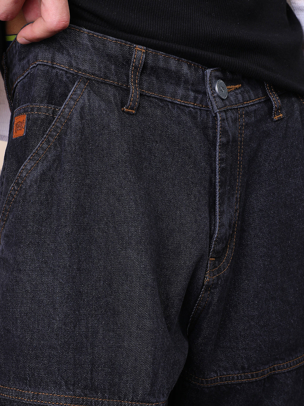 Panelled-Utility Denim Jeans
