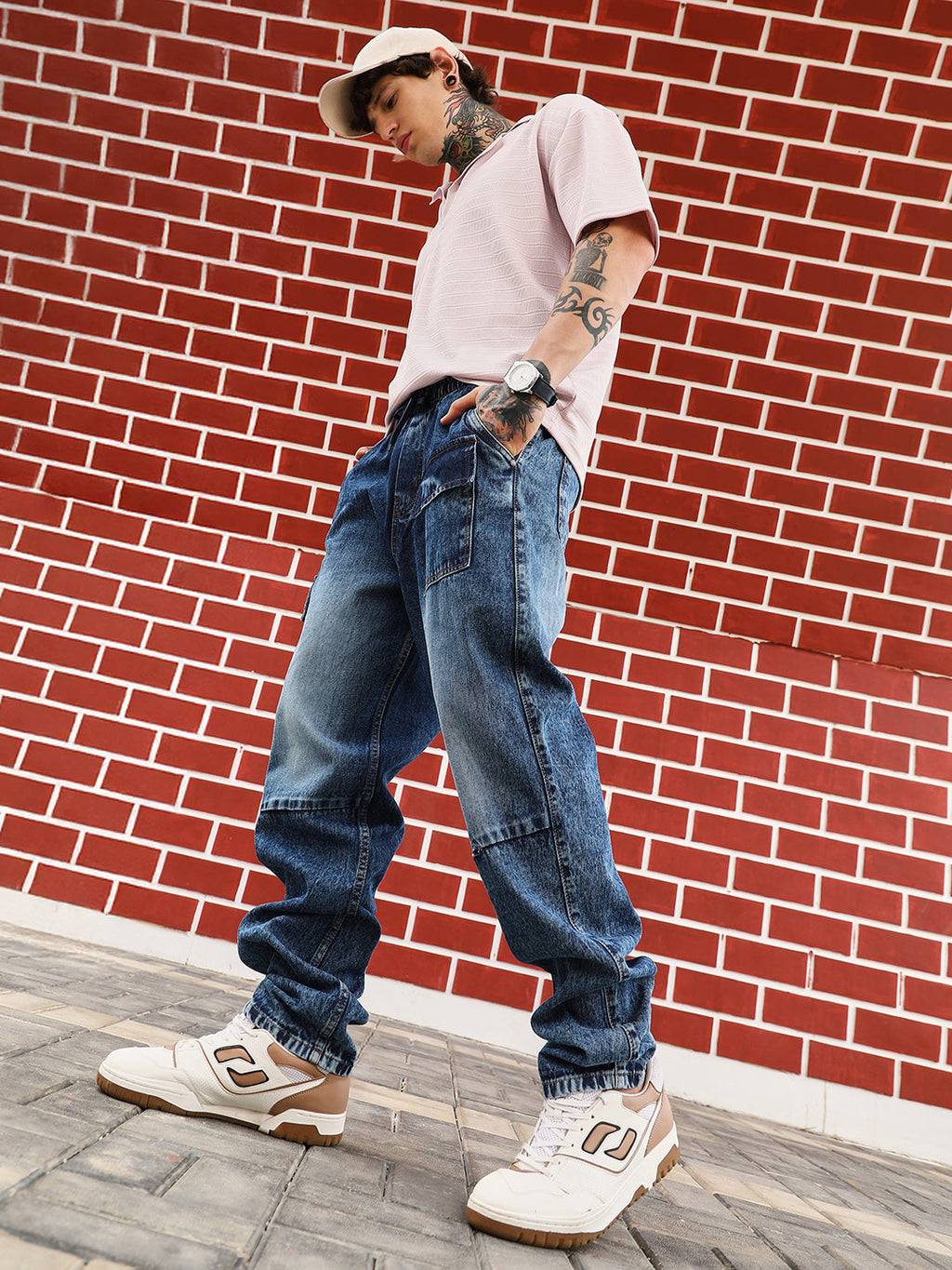 Modular-Utility Panelled Denim Jeans