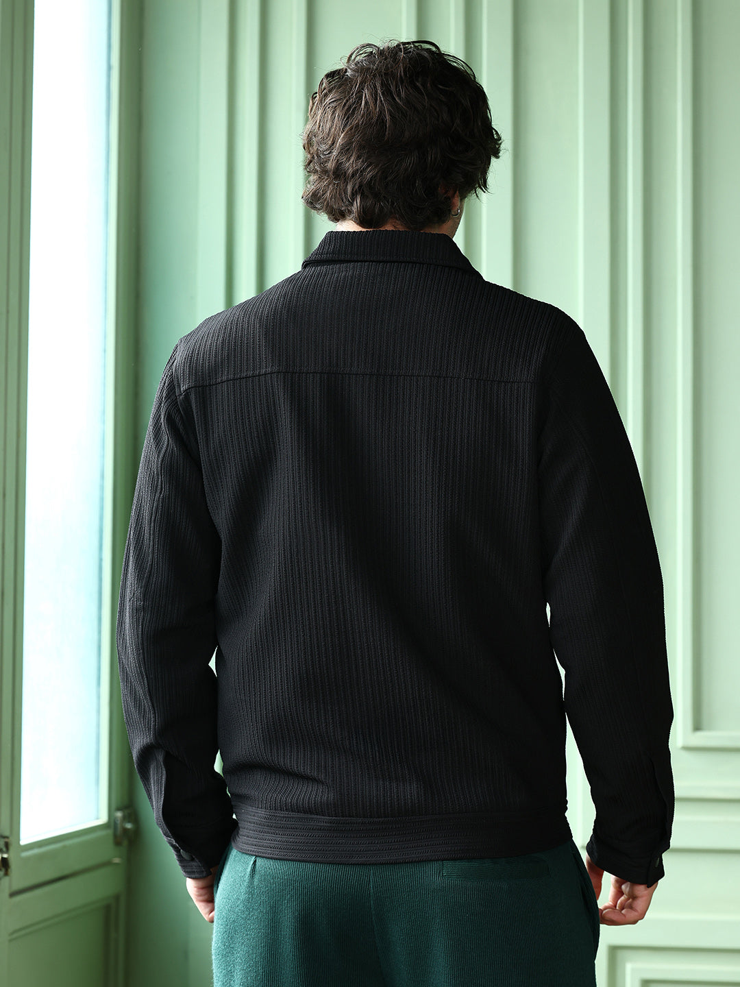 Crease-Tactile Panelled Jacket