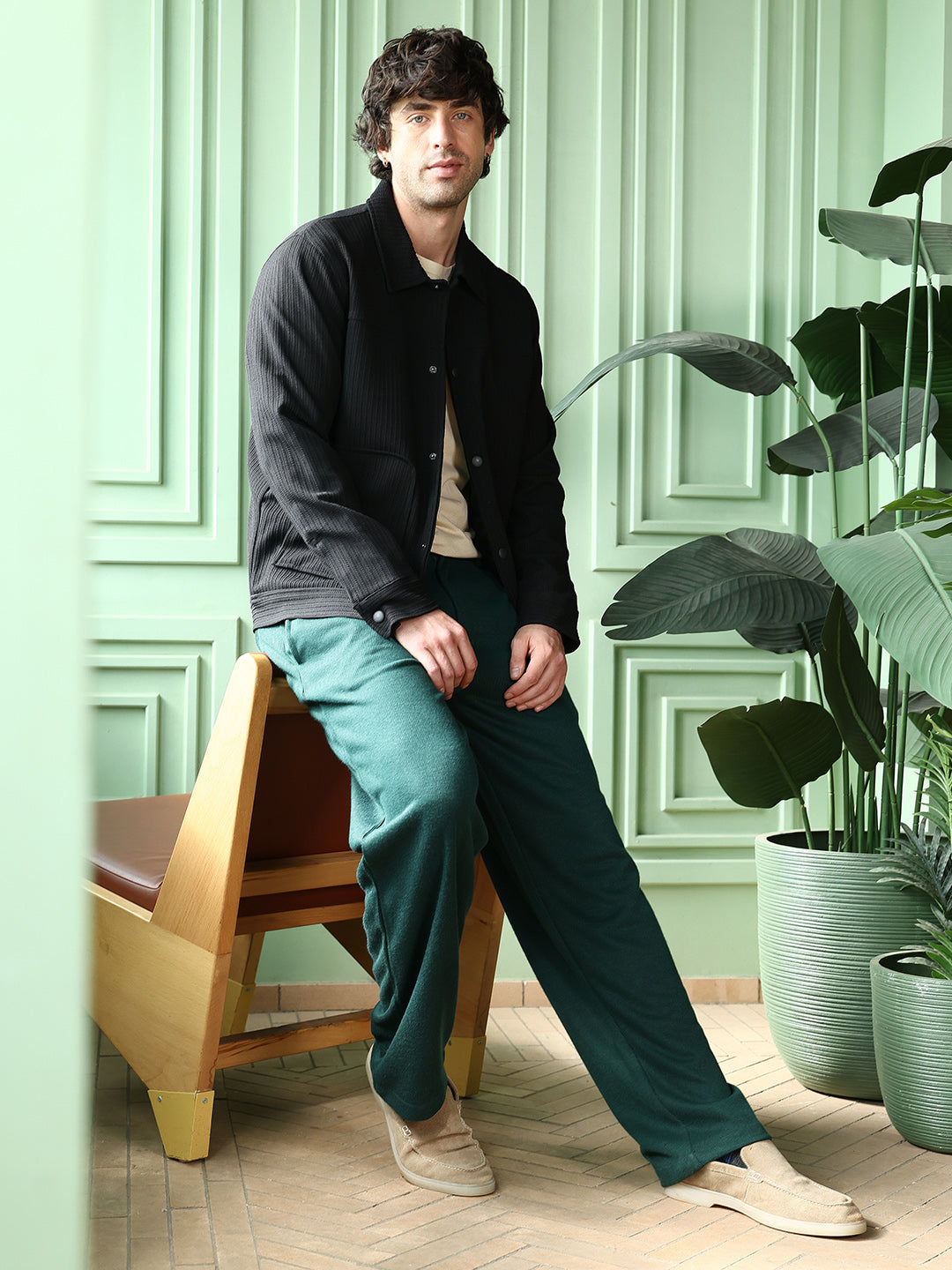 Crease-Tactile Panelled Jacket